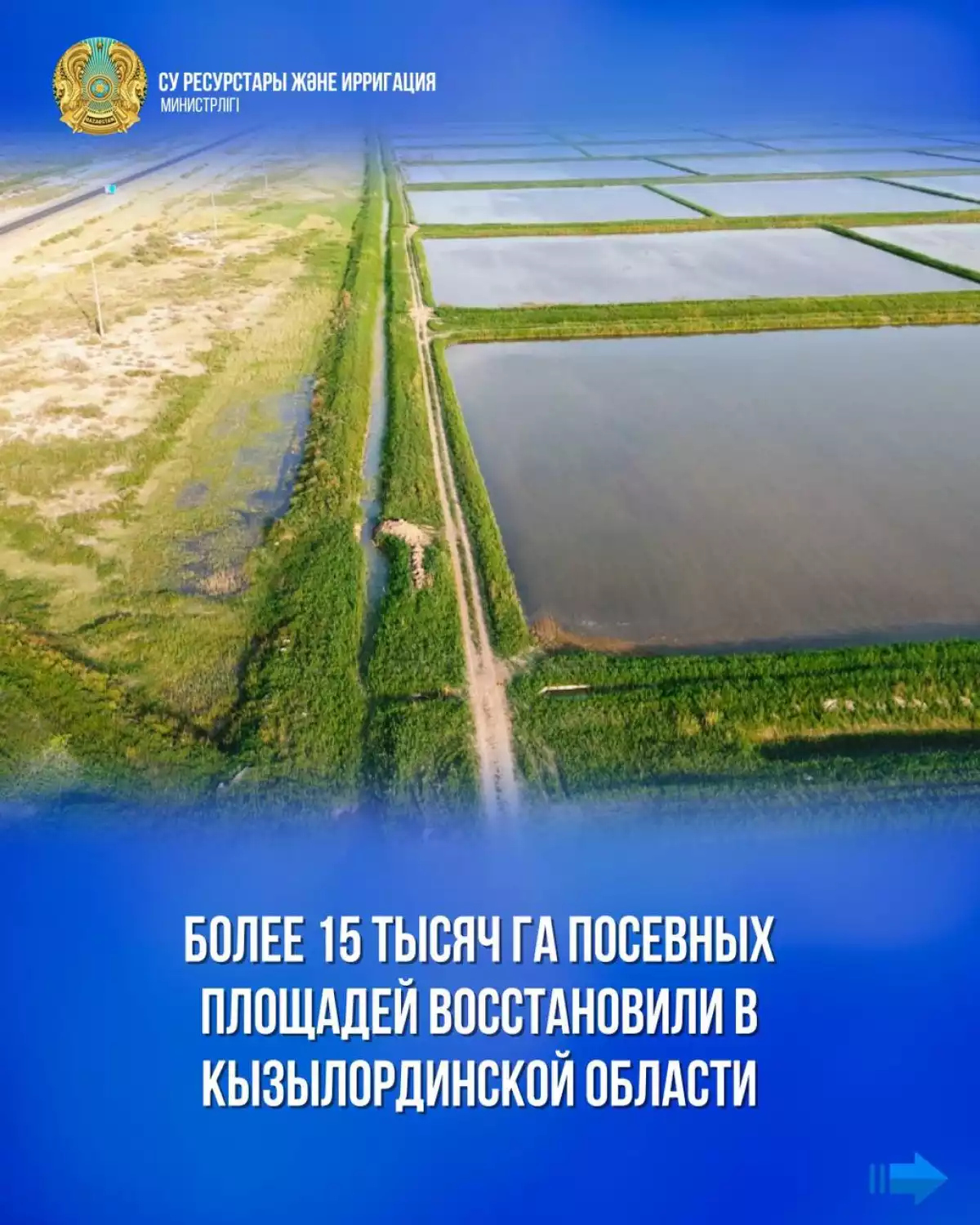 Более 15 тысяч га посевных площадей восстановили в Кызылординской области